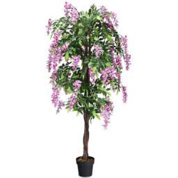 Costway Ficus Artificial Tree 6ft - Size: 185 x 21 x 20cm - Green - Wilko - thumbnail 1