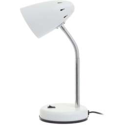 Premier Housewares Flexi Matte White Desk Lamp - Size: 13 x 13 x 37cm - Wilko