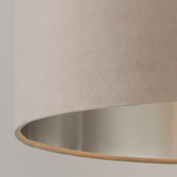 Lighting Collection Taupe Silver Inner Velvet Drum Shade 45cm - Size: 26 x 45 x 45cm - Brown - Wilko - thumbnail 5