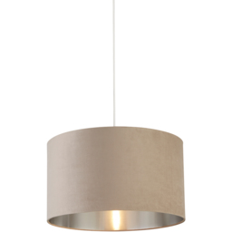 Lighting Collection Taupe Silver Inner Velvet Drum Shade 45cm - Size: 26 x 45 x 45cm - Brown - Wilko - thumbnail 4