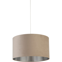 Lighting Collection Taupe Silver Inner Velvet Drum Shade 45cm - Size: 26 x 45 x 45cm - Brown - Wilko - thumbnail 1