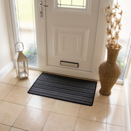 JVL Arona Black Indoor Machine Washable Doormat 50 x 80cm - JVL Homewares - Wilko - thumbnail 3