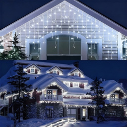 Living and Home 1200 Cool White LED Solar Powered Icicle String Lights with Remote Control 30m - Size: 30 x 8 x 11cm - Black - Wilko - thumbnail 7