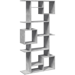 vidaXL 9 Shelf Concrete Grey Bookcase - Size: 188 x 29 x 92cm - Wilko - thumbnail 3
