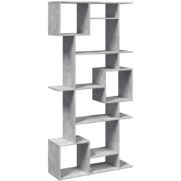 vidaXL 9 Shelf Concrete Grey Bookcase - Size: 188 x 29 x 92cm - Wilko - thumbnail 4