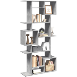 vidaXL 9 Shelf Concrete Grey Bookcase - Size: 188 x 29 x 92cm - Wilko - thumbnail 5
