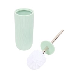 Ribbed Wave Toilet Brush Holder Sage Green - Wilko - thumbnail 1