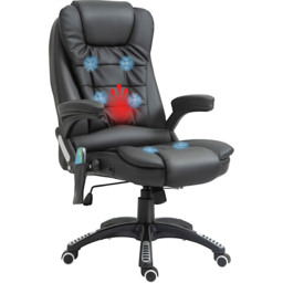 Portland Black Faux Leather Swivel Executive Office Chair - Size: 68 x 74 x 121cm - Wilko - thumbnail 3