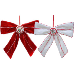 Candy Cane Lane Red and White Sweet Bow Christmas Ornaments - Size: 1 Piece - Multi - Wilko - thumbnail 1