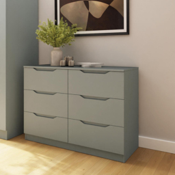 FWStyle Luno 6 Drawer Green Modern Wide Chest of Drawers - Wilko - thumbnail 7