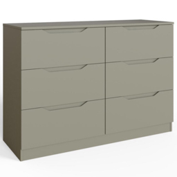 FWStyle Luno 6 Drawer Green Modern Wide Chest of Drawers - Wilko - thumbnail 3