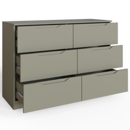 FWStyle Luno 6 Drawer Green Modern Wide Chest of Drawers - Wilko - thumbnail 4