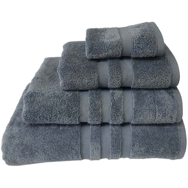 Turkish Cotton Slate Blue Terry Dobby Bath Towel - Wilko - image 1