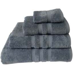 Turkish Cotton Slate Blue Terry Dobby Bath Towel - Wilko - thumbnail 1