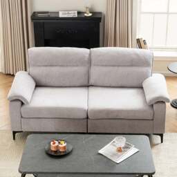 Living and Home 2 Seater Grey Chenille Sofa - Wilko