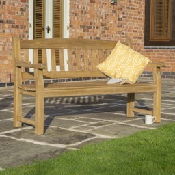 Rowlinson Tuscan 3 Seater Garden Bench - Size: 90 x 150 x 61cm - Brown - Wilko - thumbnail 1