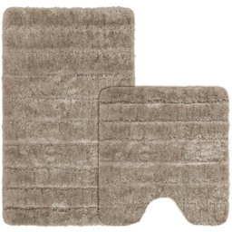 Velosso Lexington Natural Bath Mat Set - Size: 50 x 80 x 1cm - Brown - Wilko
