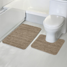 Velosso Lexington Natural Bath Mat Set - Size: 50 x 80 x 1cm - Brown - Wilko - thumbnail 3