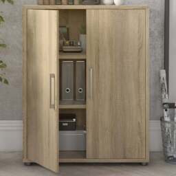 Florence 2 Door 2 Shelf Oak Bookcase - Wood - Furniture to Go - Wilko - thumbnail 1