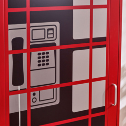 Julian Bowen Telephone Box Wardrobe - Size: Single Door - Red - Wilko - thumbnail 7