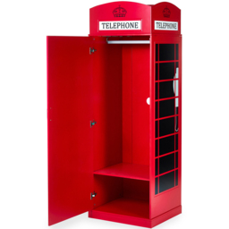 Julian Bowen Telephone Box Wardrobe - Size: Single Door - Red - Wilko - thumbnail 5