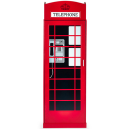 Julian Bowen Telephone Box Wardrobe - Size: Single Door - Red - Wilko - thumbnail 4