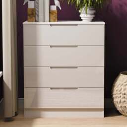 Crowndale Milan 4 Drawer Kashmir Gloss and Kashmir Chest of Drawers Ready Assembled - Kashmir Gloss & Kashmir - Wilko - thumbnail 1