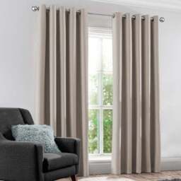 Velosso Kassidy Beige Blackout Curtains 168 x 228cm - Size: W 168 x D 228cm - Cream - Wilko
