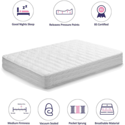 Home Treats Double Velvet Ottoman Bed with Mattress - Grey - Wilko - thumbnail 3