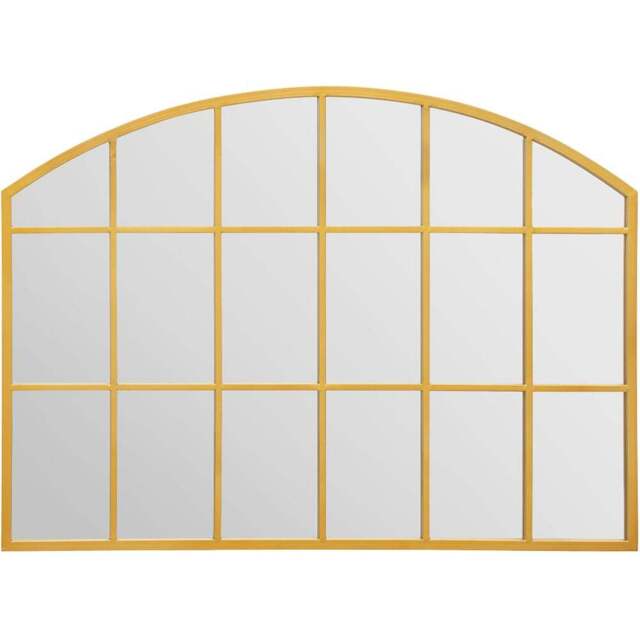 The Arcus Gold Arched Metal Over Mantle Wall Mirror 90 x 65cm - MirrorOutlet - Wilko - image 1