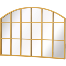 The Arcus Gold Arched Metal Over Mantle Wall Mirror 90 x 65cm - MirrorOutlet - Wilko - thumbnail 4