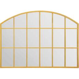 The Arcus Gold Arched Metal Over Mantle Wall Mirror 90 x 65cm - MirrorOutlet - Wilko