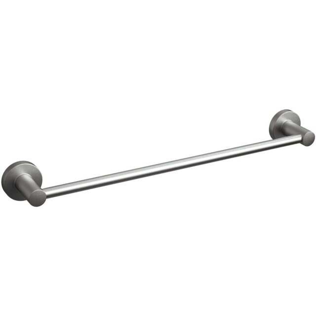 Rothley Brushed Silver Round Towel Rail 450mm - Size: 9.5 x 6.5 x 52cm - Wilko - image 1