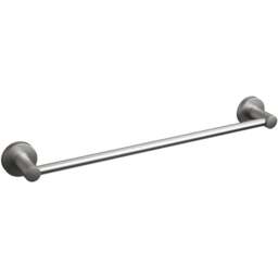 Rothley Brushed Silver Round Towel Rail 450mm - Size: 9.5 x 6.5 x 52cm - Wilko
