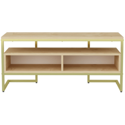 Decorotika Merrion 3 Shelf Gold and Oak TV Unit - Size: 51 x 111 x 35cm - Multi - Wilko - thumbnail 4