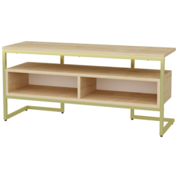 Decorotika Merrion 3 Shelf Gold and Oak TV Unit - Size: 51 x 111 x 35cm - Multi - Wilko - thumbnail 3