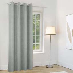 Enhanced Living Knightsbridge Grey Chenille Thermal Blackout Eyelet Single Door Curtain 168 x 214cm - Size: W 168 x D 214cm - Wilko