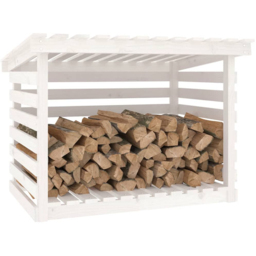 vidaXL White Pine Wood Firewood Log Holder 79 x 108 x 73cm - Wilko - thumbnail 4