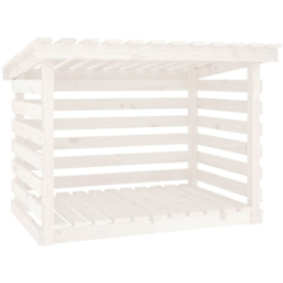 vidaXL White Pine Wood Firewood Log Holder 79 x 108 x 73cm - Wilko - thumbnail 1