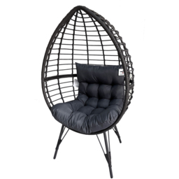 Furniture One Grey Rattan Egg Teardrop Cuddle Chair - Wilko - thumbnail 4