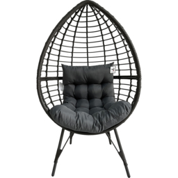 Furniture One Grey Rattan Egg Teardrop Cuddle Chair - Wilko - thumbnail 3