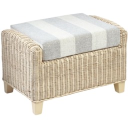 Desser Furniture Dijon Natural Rattan Athena Stripe Footstool - Size: 46.0 cm x 70.0 cm x 48.0 cmcm - Cream - Wilko - thumbnail 3