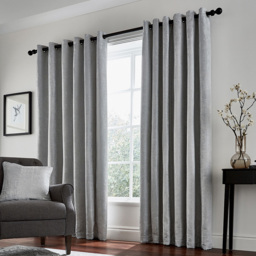 Helena Springfield Roma Lined Silver Eyelet Curtains 228 x 228cm - Size: W 229 x D 229cm - Wilko
