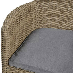 Royalcraft Wentworth Rattan 2 Seater Round Carver Bistro Set - Cream - Wilko - thumbnail 6