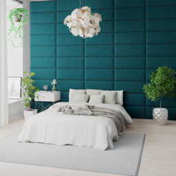 Aspire EasyMount Emerald Plush Velvet Upholstered Wall Mounted Headboard Panels 4 Pack - Green - Aspire Beds - Wilko - thumbnail 3