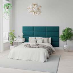 Aspire EasyMount Emerald Plush Velvet Upholstered Wall Mounted Headboard Panels 4 Pack - Green - Aspire Beds - Wilko