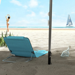 Outsunny Set of 2 Light Blue Metal Frame PE Fabric Sun Lounger with Pillow - Size: 1 Seater - Wilko - thumbnail 4