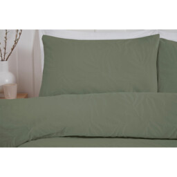 Avery Leaf Duvet Cover and Pillowcase Set - Olive Green/Double - Wilko - thumbnail 3