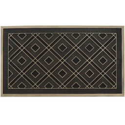 JVL Diamond Havana Rubber Pin Doormat 45 x 75cm - Black - JVL Homewares - Wilko - thumbnail 1