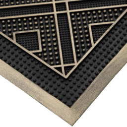 JVL Diamond Havana Rubber Pin Doormat 45 x 75cm - Black - JVL Homewares - Wilko - thumbnail 4
